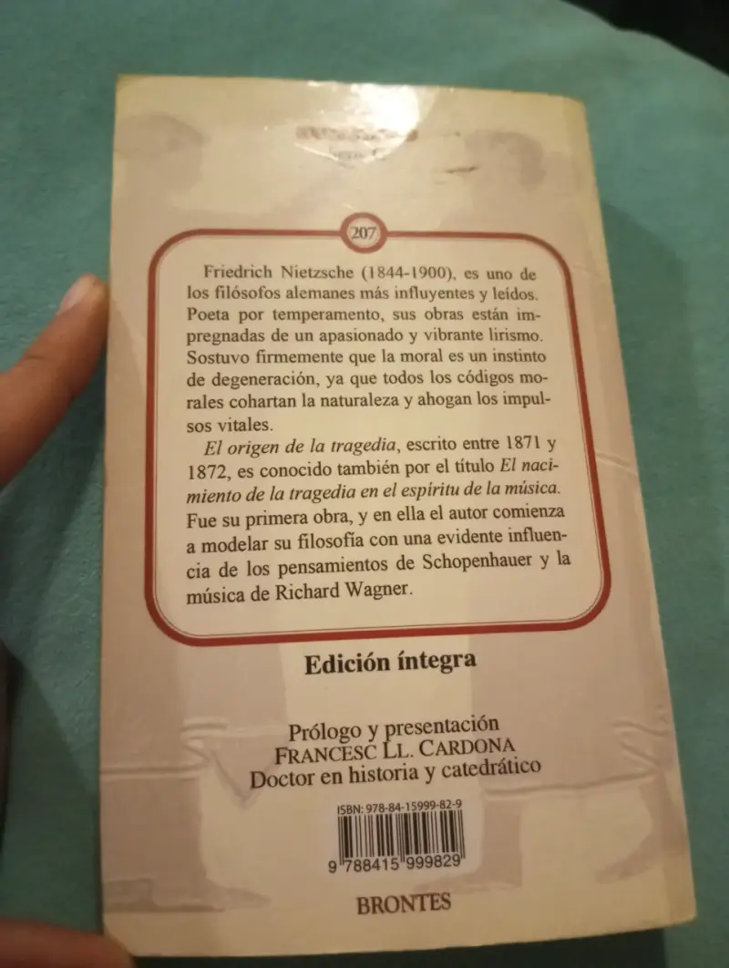 Libro El Origen De La Tragedia - Friedrich Nietzsc - 2