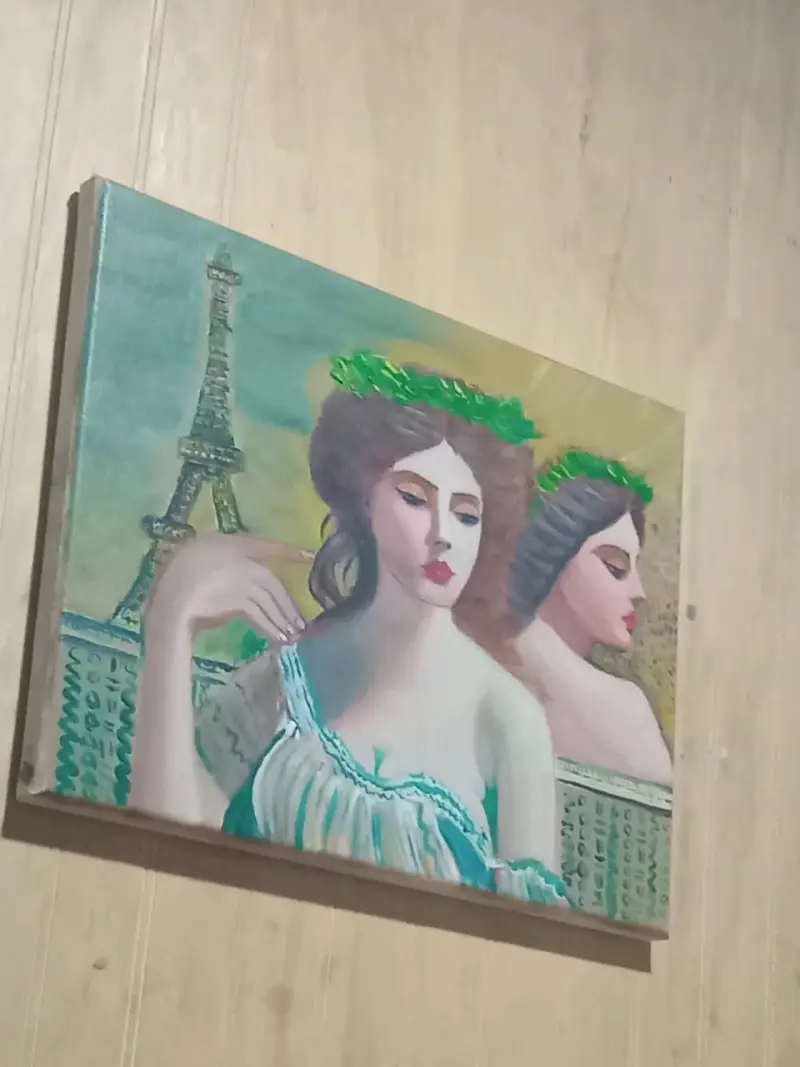 Pintura al óleo "Las Parisinas" Original - 6