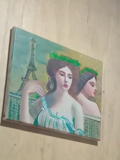 Pintura al óleo "Las Parisinas" Original - miniatura 6