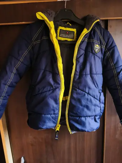 Parka de niño con capucha azul - miniatura 4
