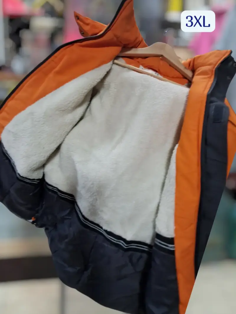 Parka naranja con capucha - 3