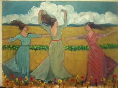 Cuadro arte mujeres bailando - miniatura 1