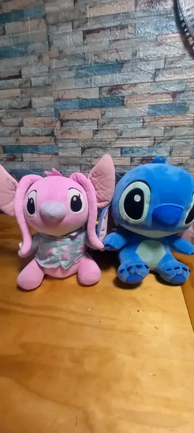 Peluche lilo & stich dúo rosa y azul - miniatura 1