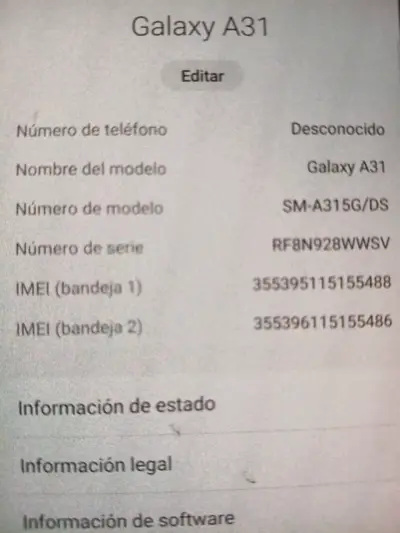 Samsung galaxi A31artphone con pantalla grande - miniatura 2
