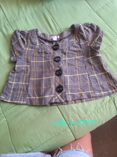 Blusa de cuadros con botones - miniatura 1
