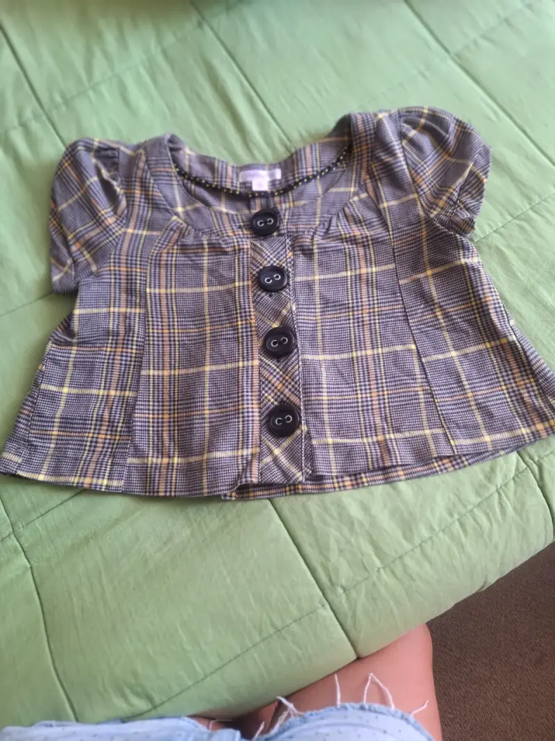 Blusa de cuadros con botones - 2