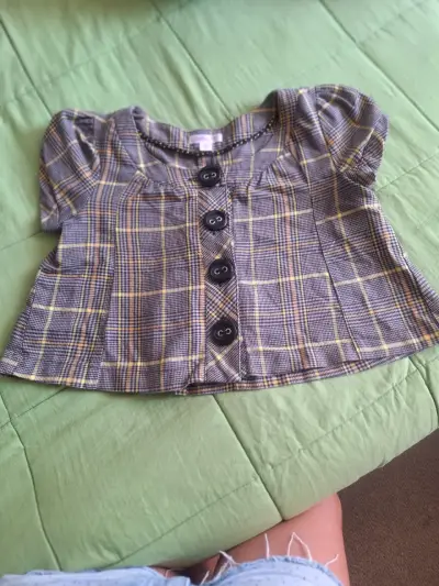 Blusa de cuadros con botones - miniatura 2