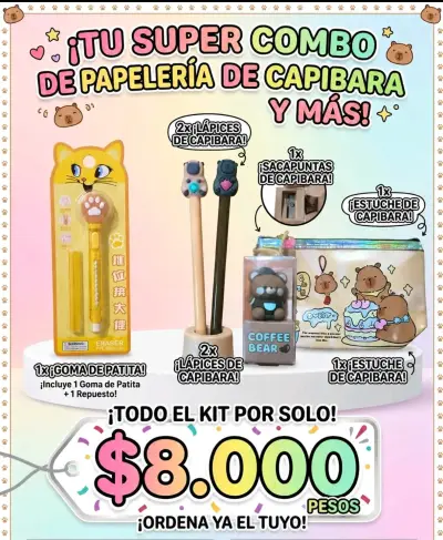Combo Papelería Capibara - miniatura 1
