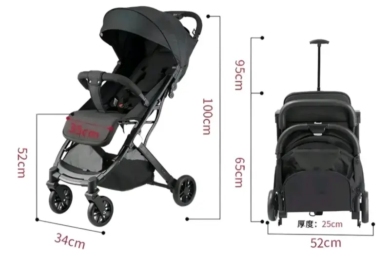 Coche de bebé plegable negro NUEVO - 2