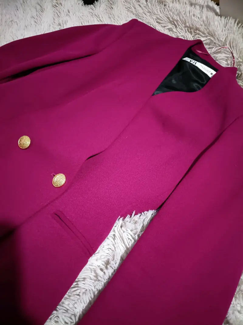 Blazer morado ZARA talla S - 2
