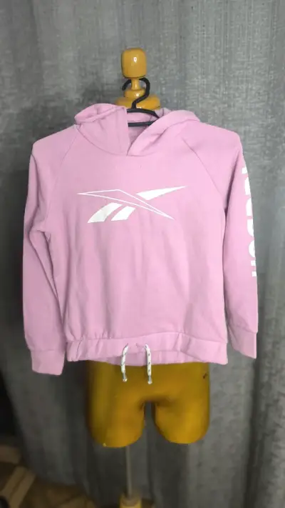 Polerón rosa con capucha Reebok - miniatura 1