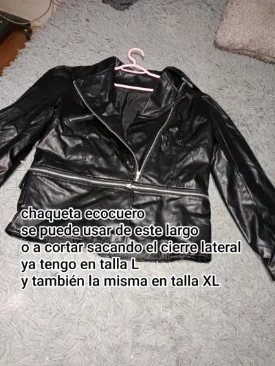 Chaqueta de ecocuero negra - miniatura 1