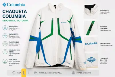 Chaqueta Columbia deportiva blanca - miniatura 1