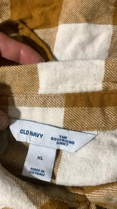 Camisa a cuadros beige y blanco - miniatura 2
