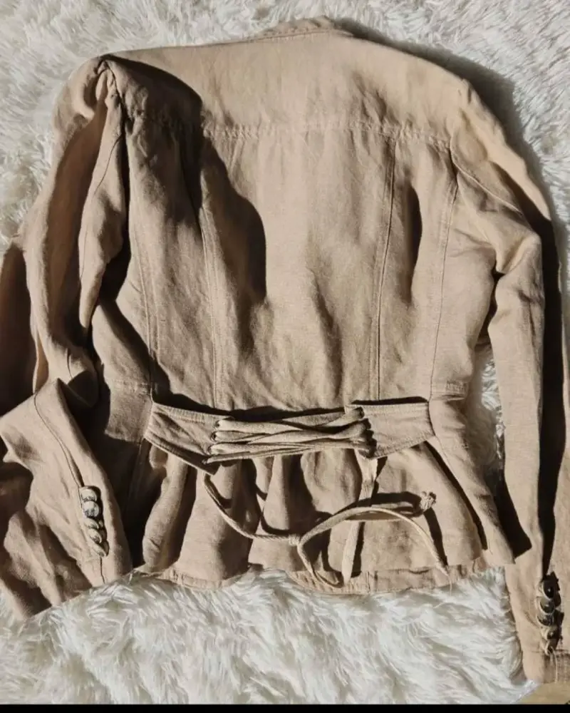 Blazer beige de algodón - 2