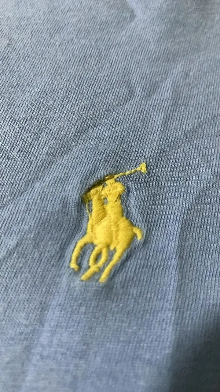 Polera POLO azul claro de algodón, - 2