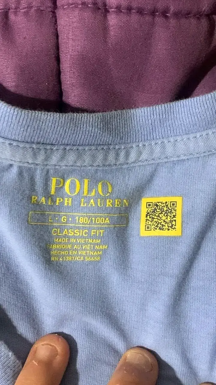 Polera POLO azul claro de algodón, - 3