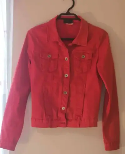 Chaqueta de mezclilla roja - miniatura 1