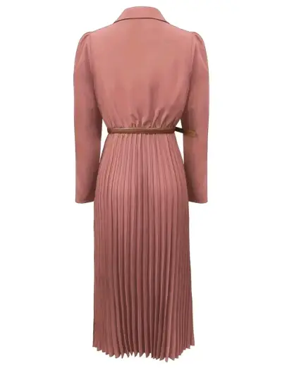 Vestido midi plisado rosa - miniatura 2