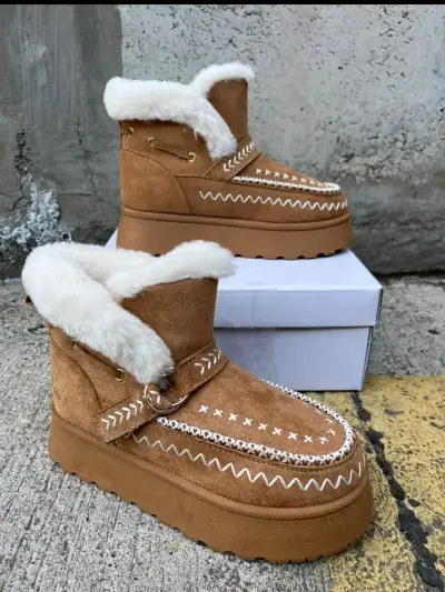 Botas camel con forro de lana - miniatura 1