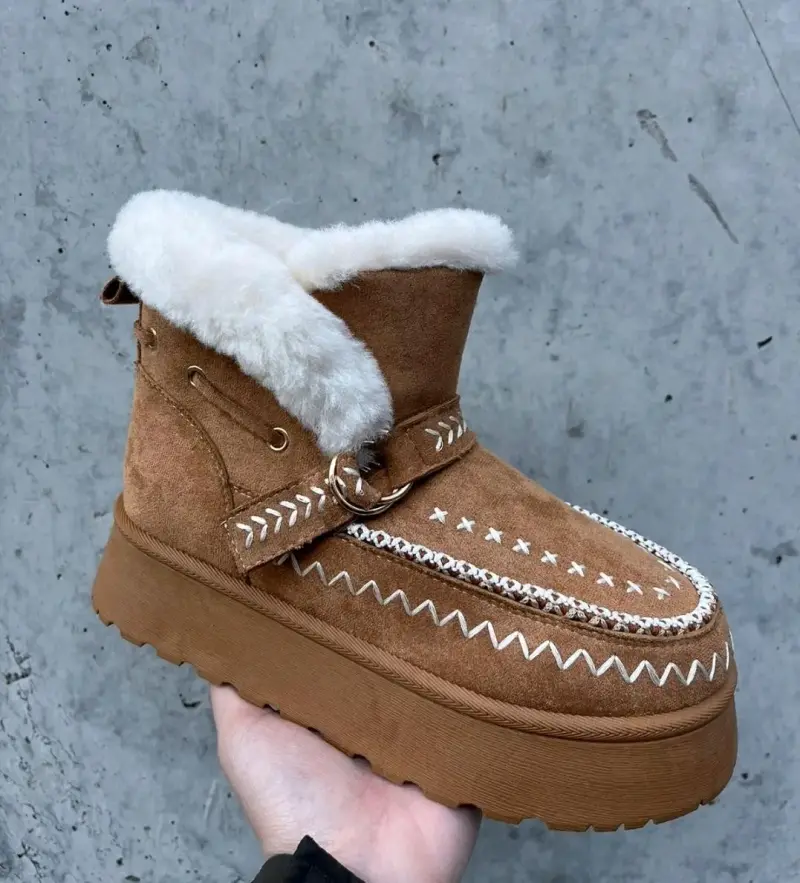 Botas camel con forro de lana - 3