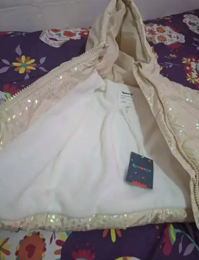 Chaqueta acolchada infantil beige - miniatura 2
