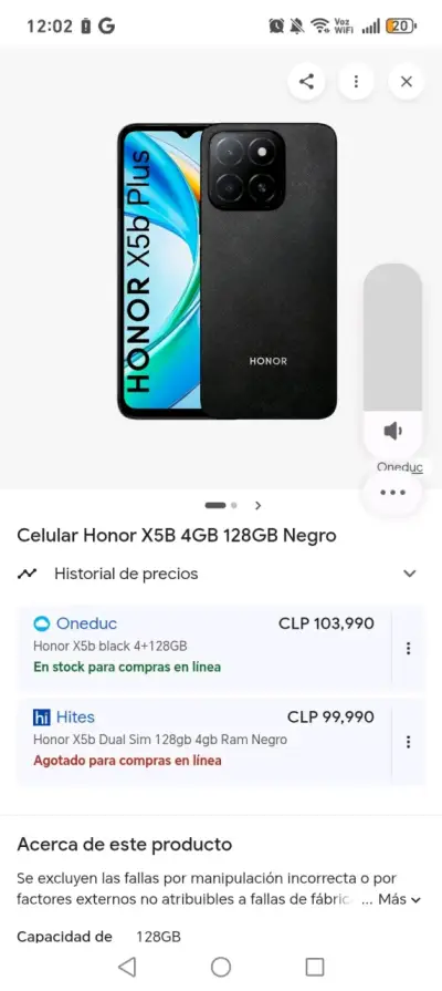 Celular Honor X5B 4GB 128GB Negro - miniatura 1