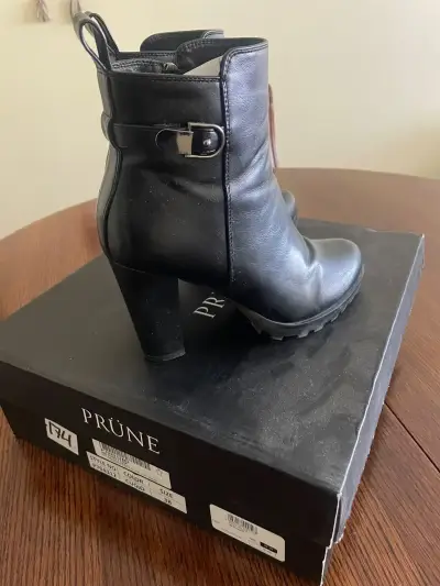 Botines negros de cuero Prüne - miniatura 1