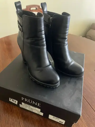 Botines negros de cuero Prüne - miniatura 2
