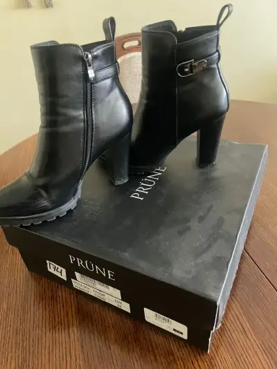 Botines negros de cuero Prüne - miniatura 4