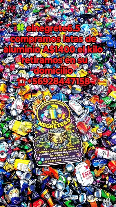 Compramos latas de Aluminio y vamos a su domicilio - miniatura 1