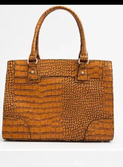 Cartera marrón cuero sintético - miniatura 1