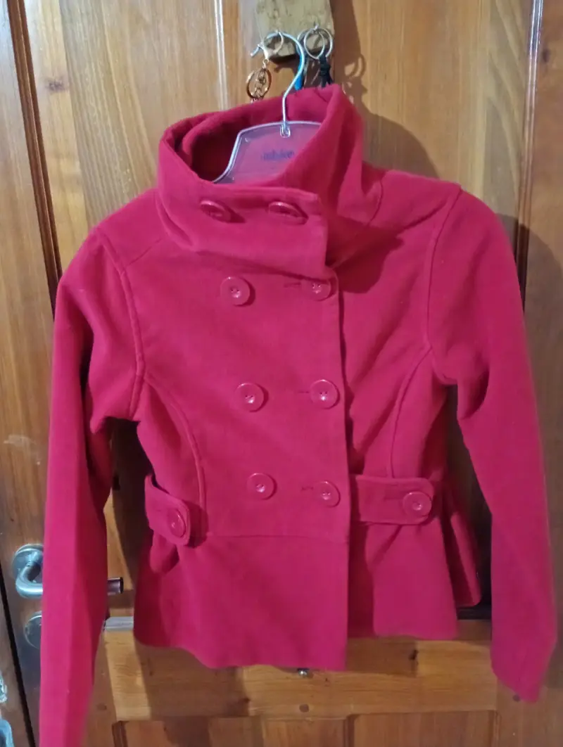 Chaquetas  roja  de cuero , material invierno - 3
