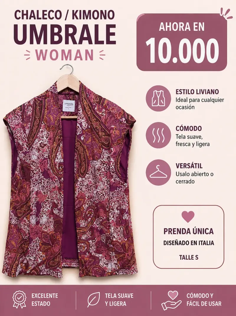 Chaleco kimono Umbrale mujer - 1