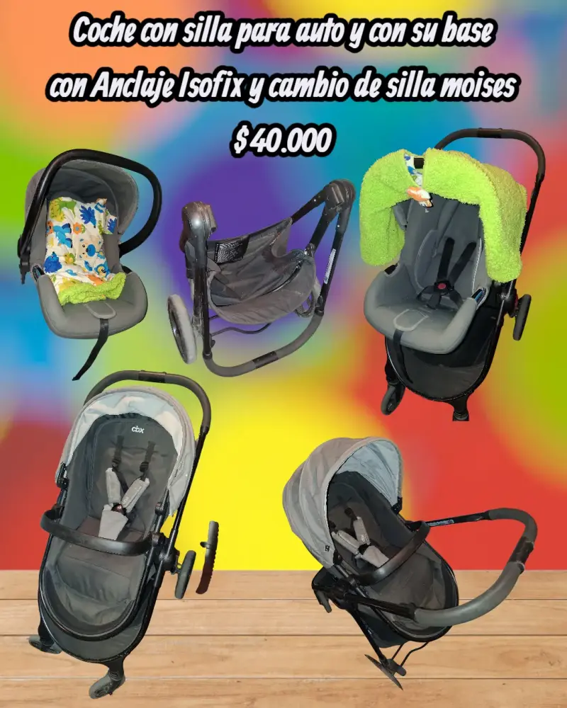 Coche con silla para auto Isofix