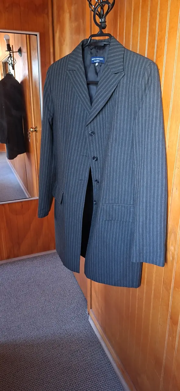 Blazer gris con rayas delgadas - 2