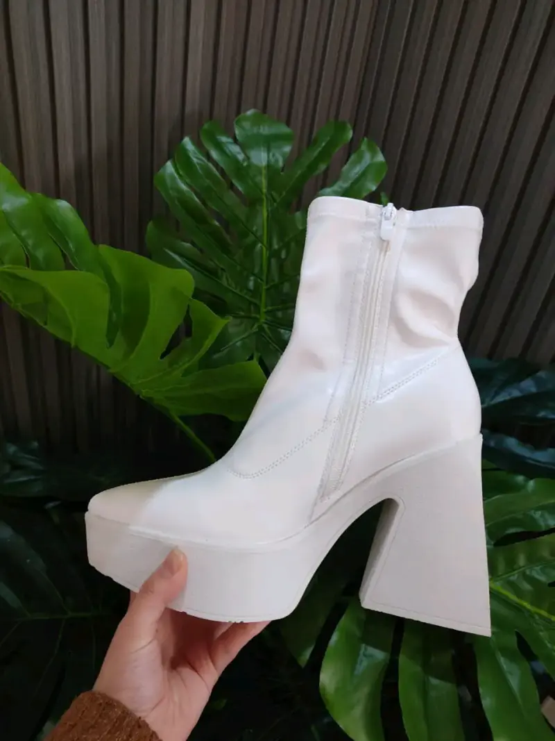 Botines blancos con plataforma - 2