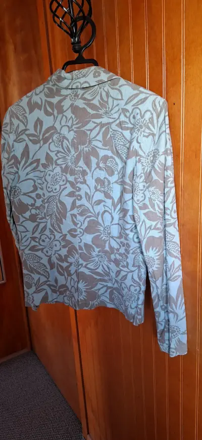 Blazer floral azul y gris - miniatura 3