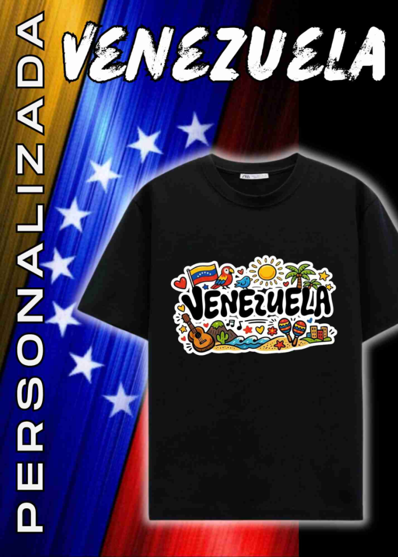 Polera negra personalizada Venezuela