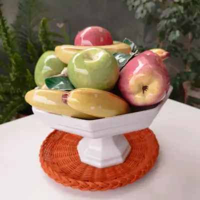 Centro de mesa frutero cerámico - miniatura 1