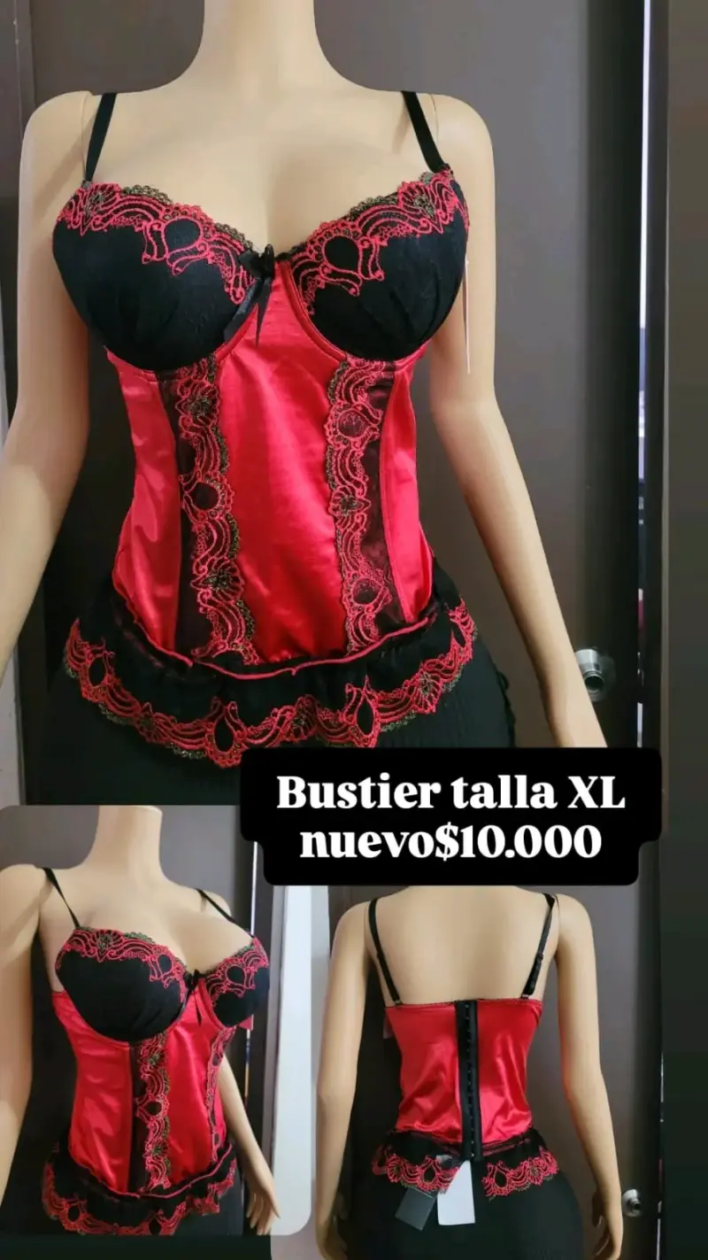 Bustier rojo y negro XL