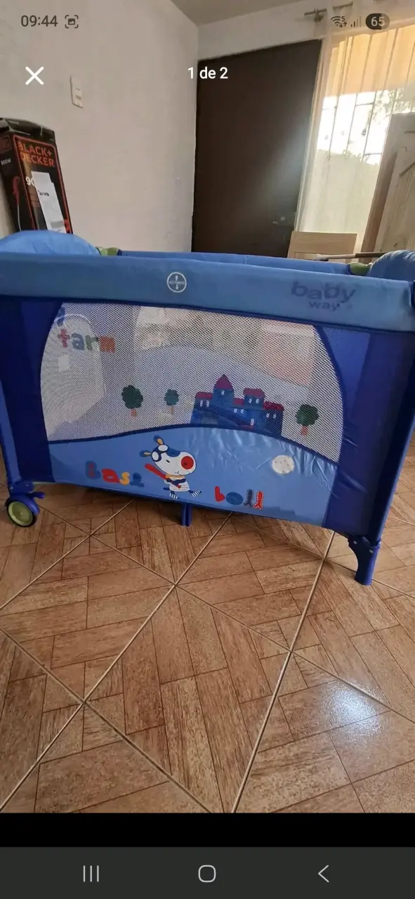 Cuna corralito azul Baby Way - 1