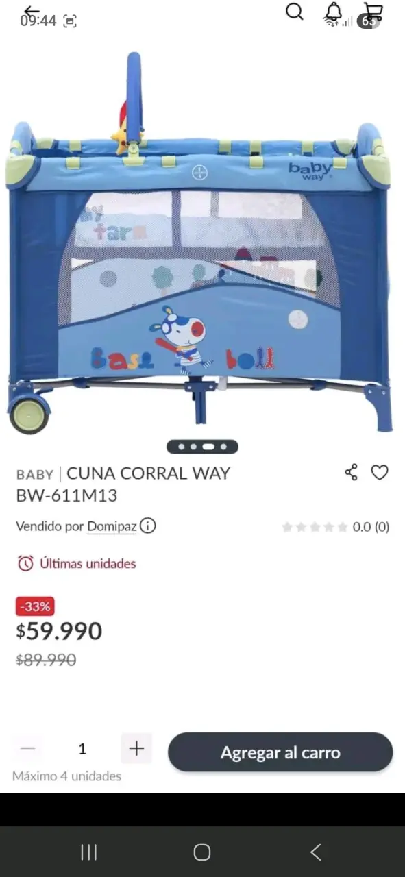 Cuna corralito azul Baby Way - 2