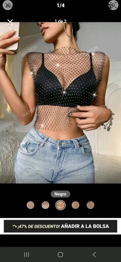 Top transparente con brillantes - miniatura 1