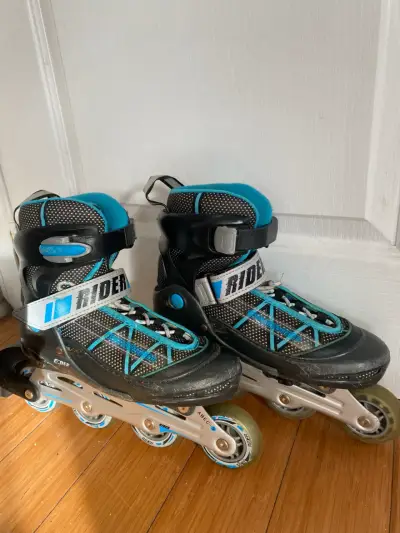 Patines en línea Rider negros y azules - miniatura 2