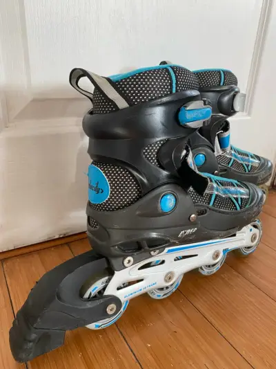 Patines en línea Rider negros y azules - miniatura 3