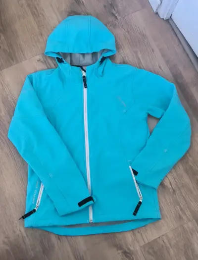 Chaqueta outdoor azul con capucha - miniatura 1
