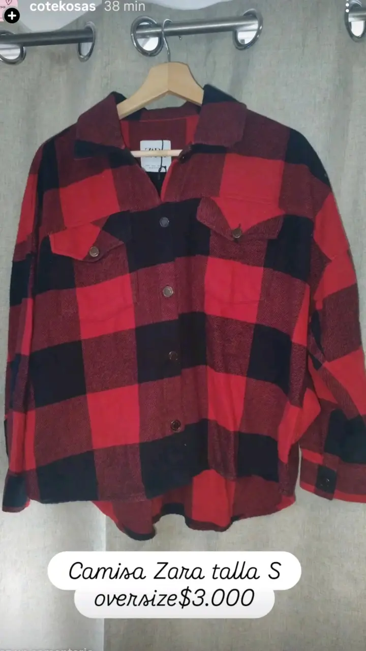 Camisa Zara a cuadros rojos