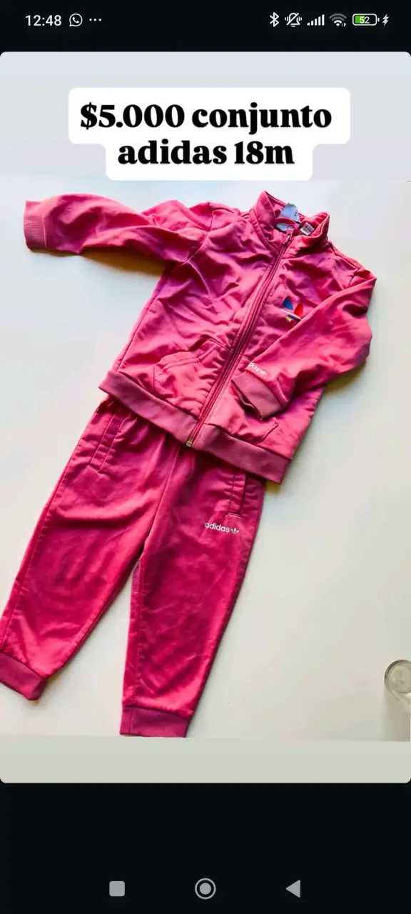 Conjunto Adidas rosado 18m