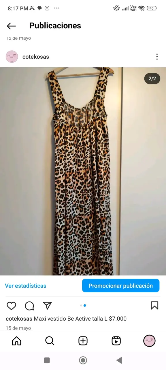 Vestido largo animal print - 1